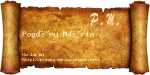 Pogány Mária névjegykártya